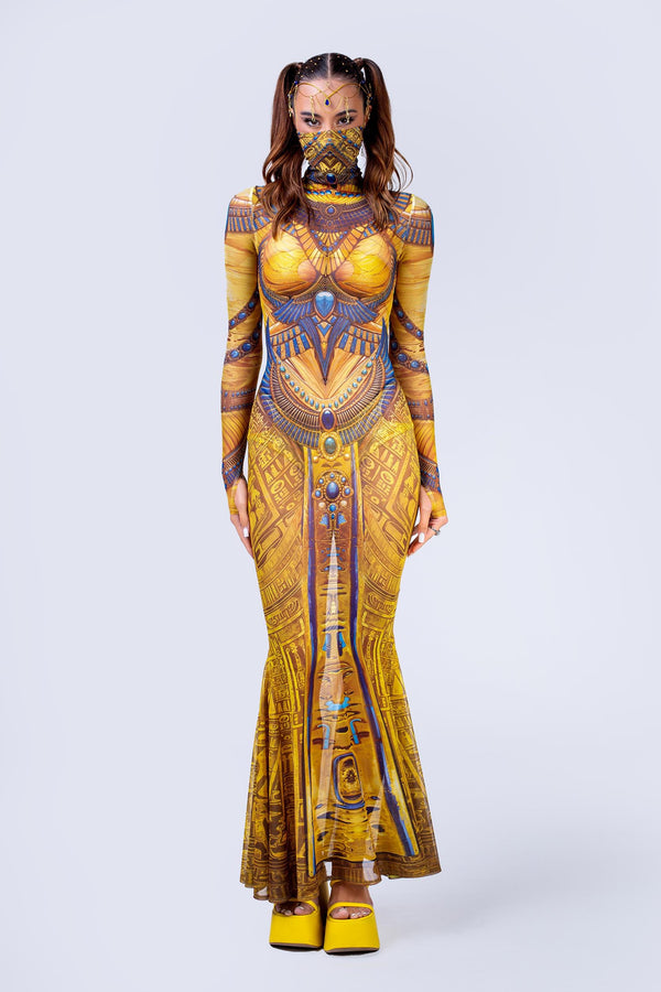 Tomb Tease Mermaid High Neck Dress