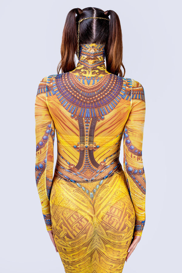 Tomb Tease Mermaid High Neck Dress