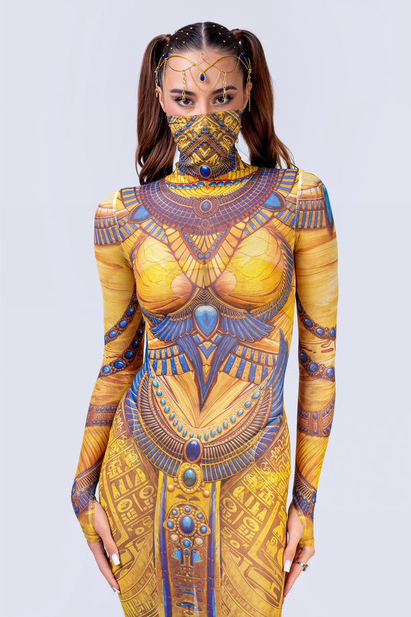 Tomb Tease Mermaid High Neck Dress