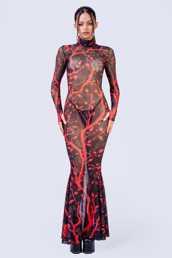 Bloodline Mermaid High Neck Dress