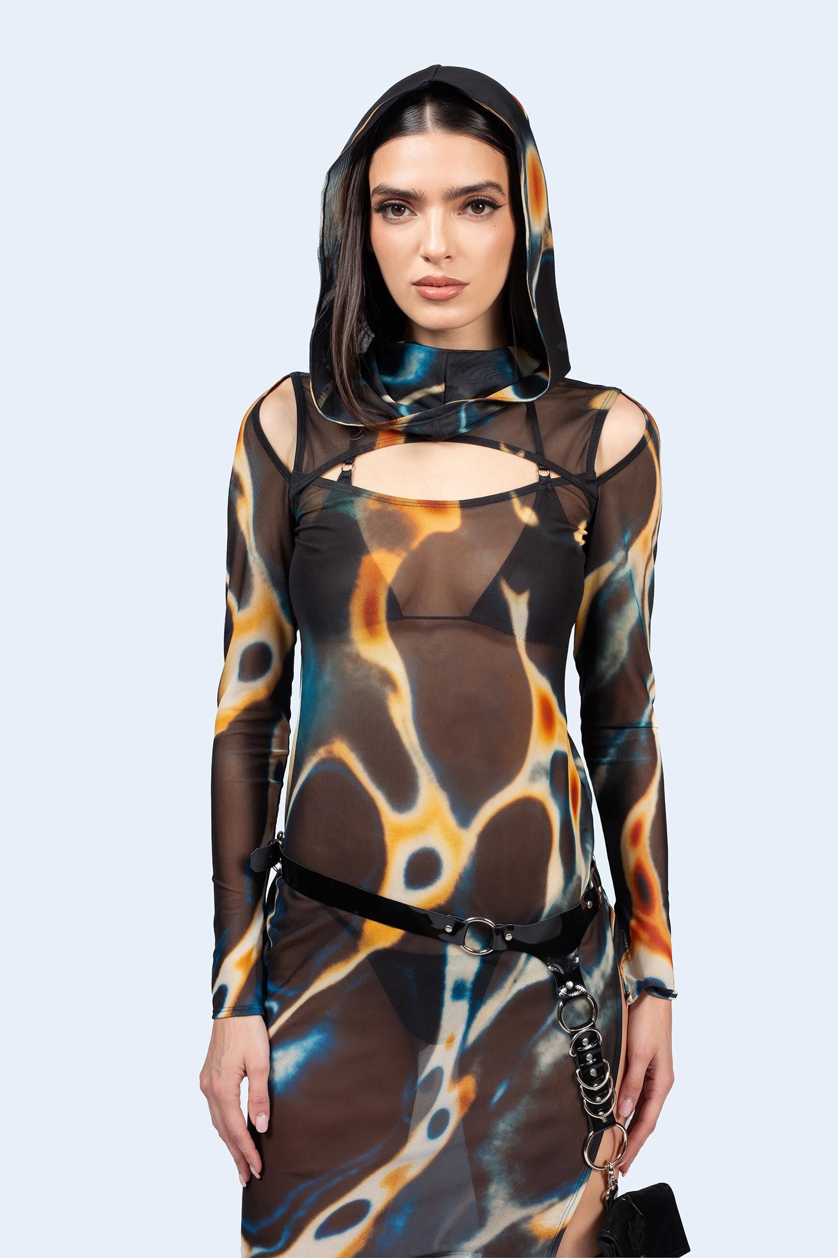 mesh hooded dress Slow Drift Mesh Hooded Dress, S