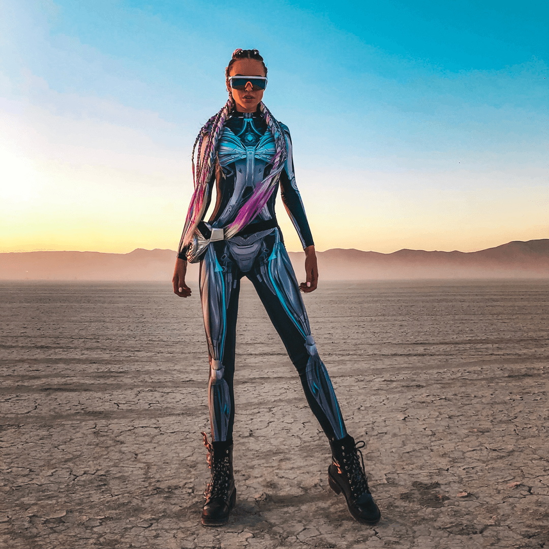 Cyberpunk fashion at Burning Man