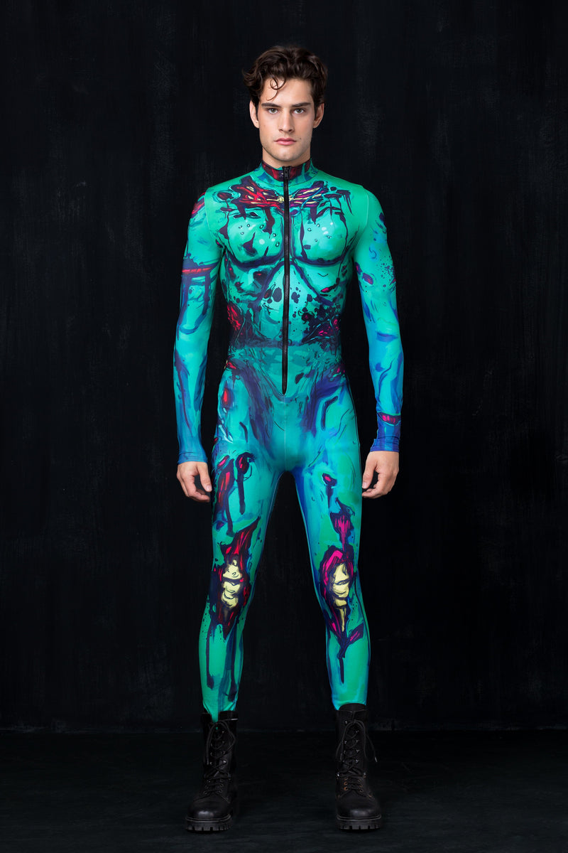 Zombie Costume for Men Men's Halloween Costumes and Bodysuits BADINKA