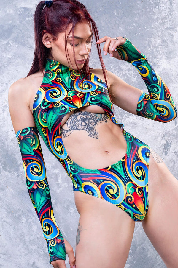 Night Elf Cut Out Bodysuit