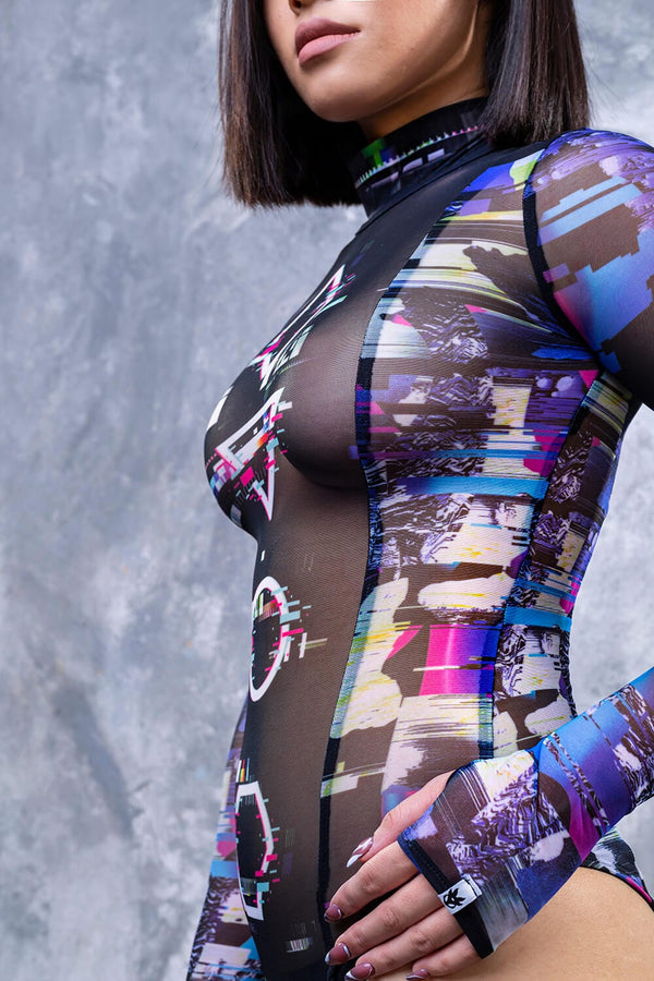 Error Beauty Mesh Gerahmter Bodysuit