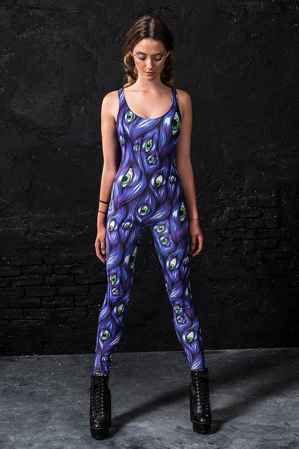 Ich sehe dich, lila Catsuit