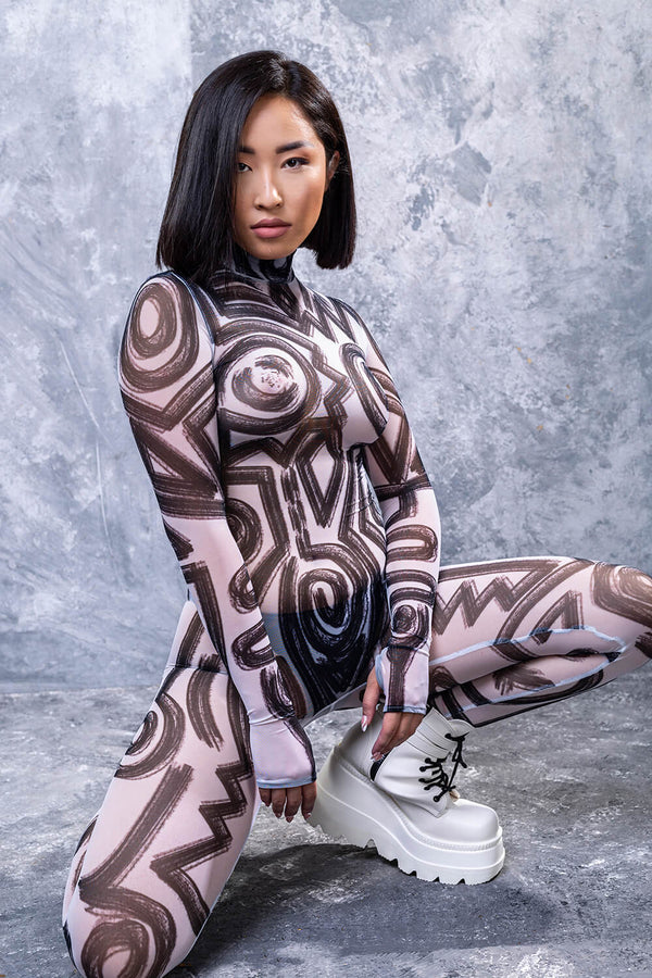 Das Tribe Is Calling White Full Mesh Kostüm