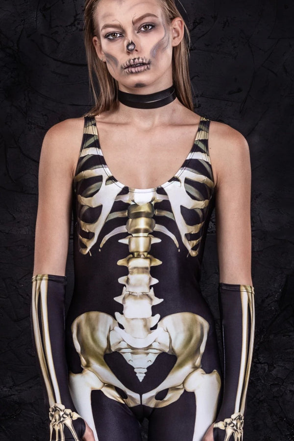 Friedhofs-Skelett-Catsuit