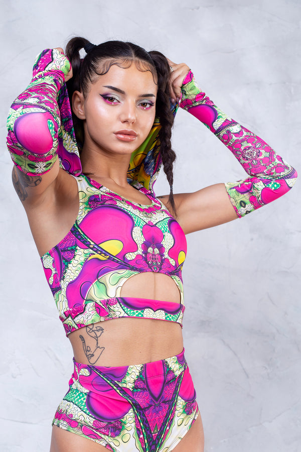 Infloreszenz langer Gürtel Kapuzenoberteil