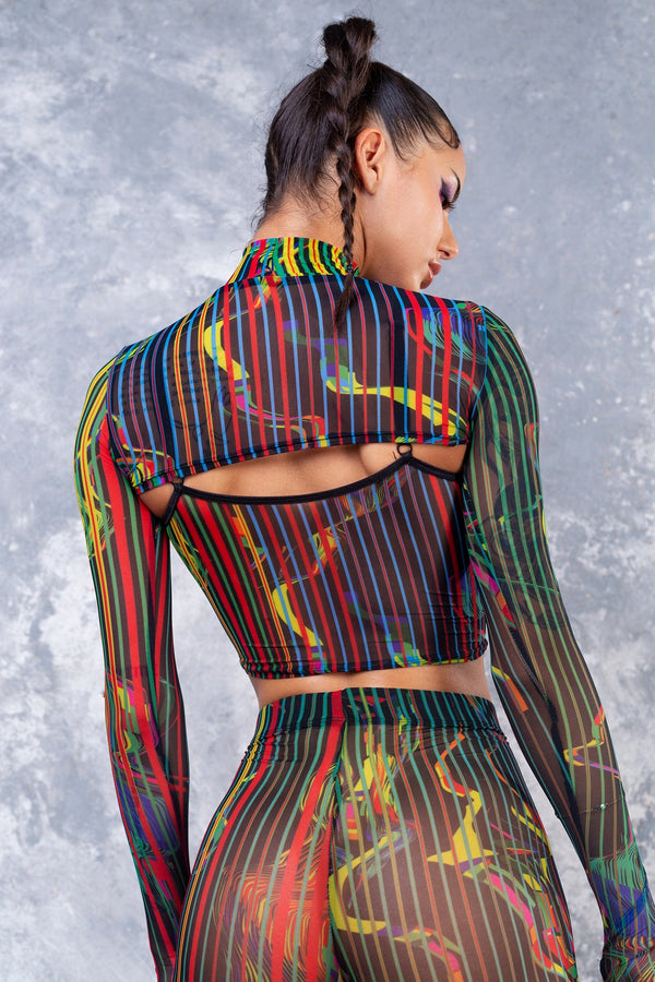 Simulation Mesh 2-teiliger Shrug-Set