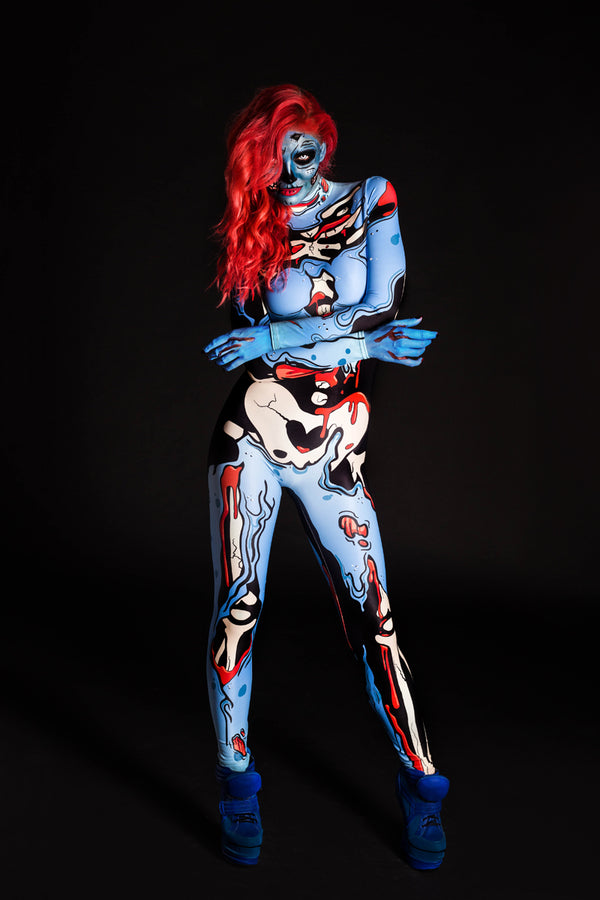 Blaues Pop-Art-Kostüm