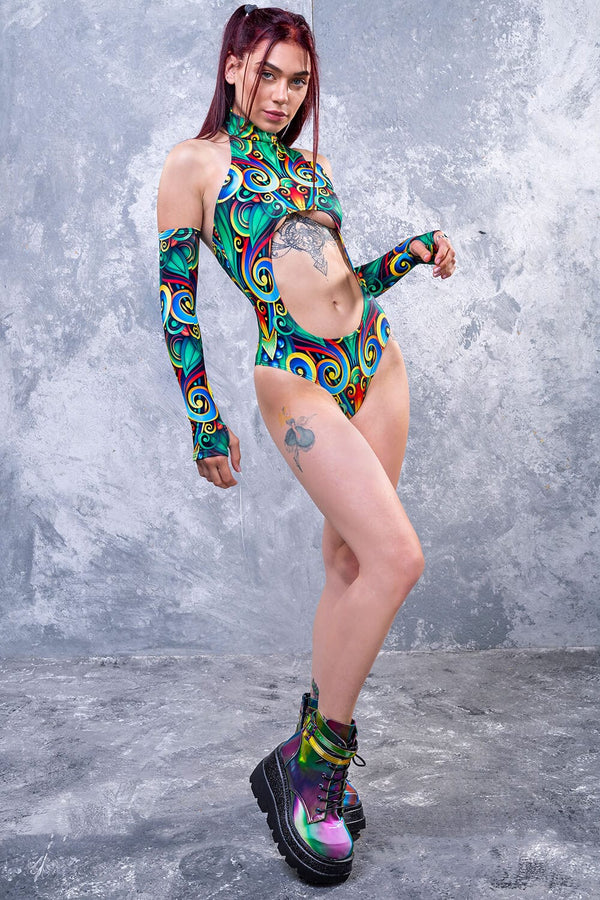 Night Elf Cut Out Bodysuit