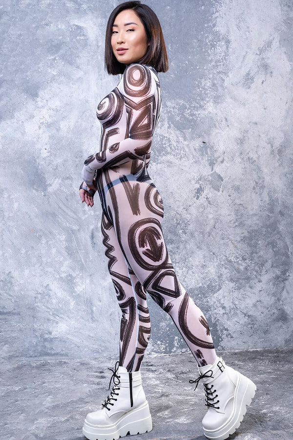 Das Tribe Is Calling White Full Mesh Kostüm