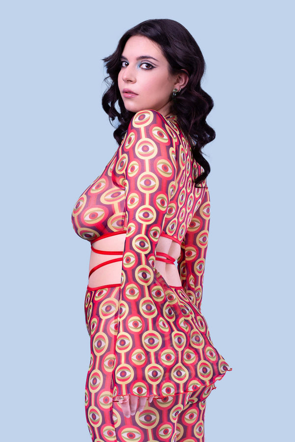 Voodoo Child Mesh Wickel-Crop-Top