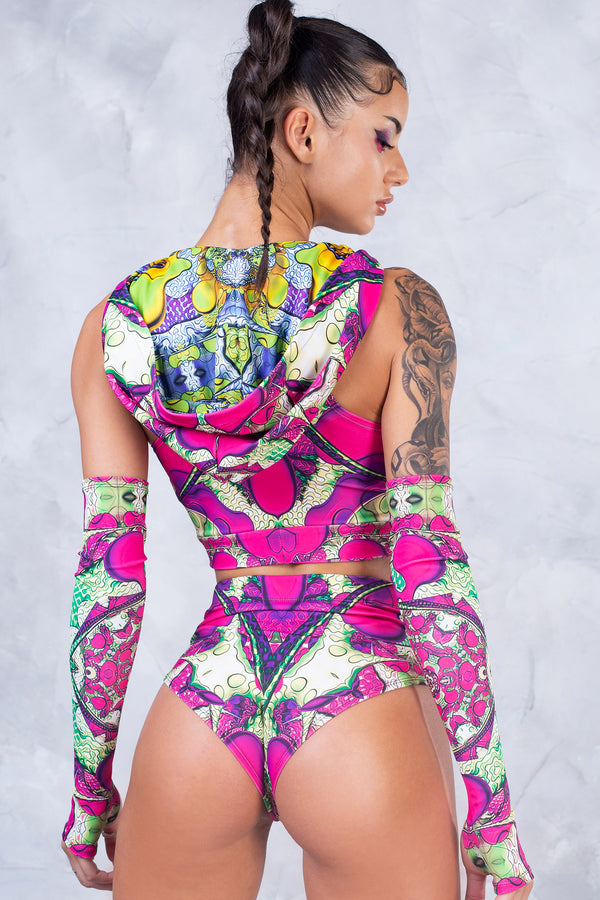 Infloreszenz langer Gürtel Kapuzenoberteil