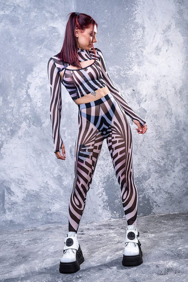 Illusion Mesh 2-teiliger Shrug-Top