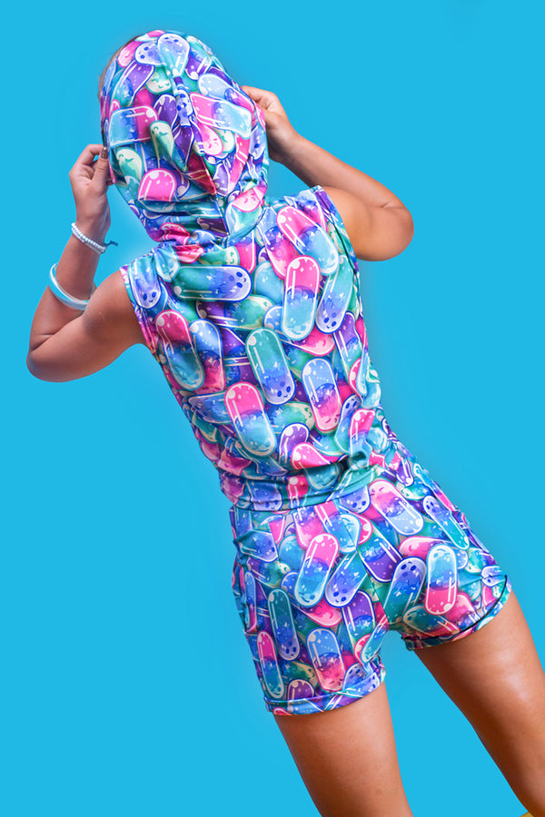 Happy Pillz Kapuzenoberteil & Shorts Set