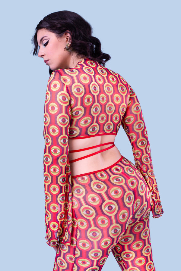 Voodoo Child Mesh Wickel-Crop-Top