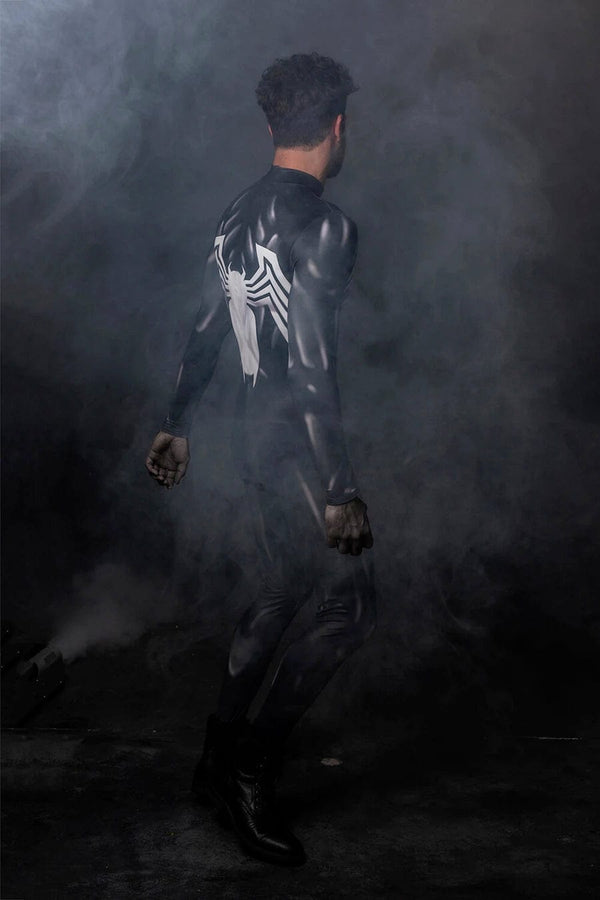 Schwarzes Spinnen-Männerkostüm