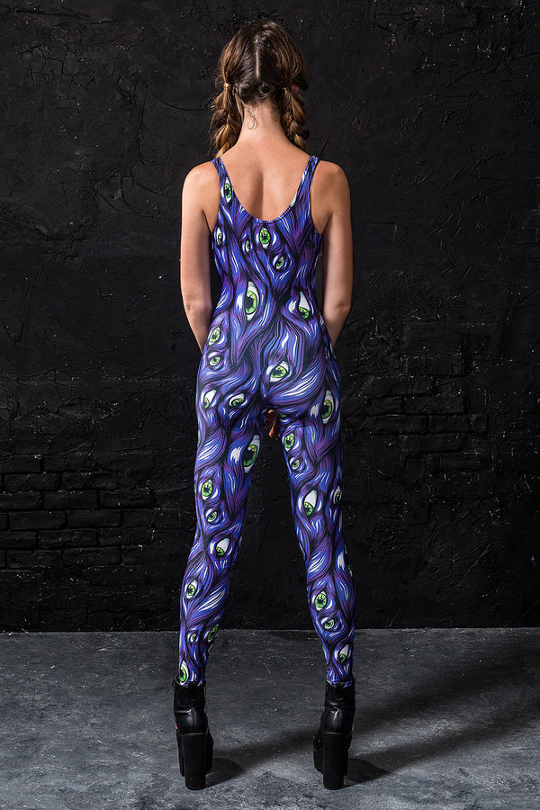 Ich sehe dich, lila Catsuit