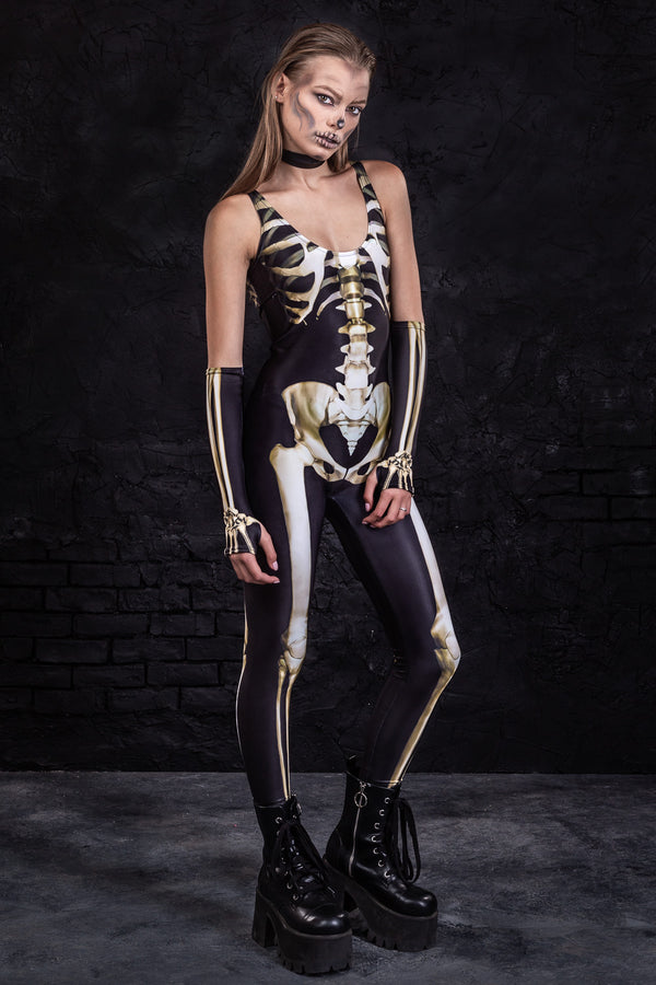 Friedhofs-Skelett-Catsuit