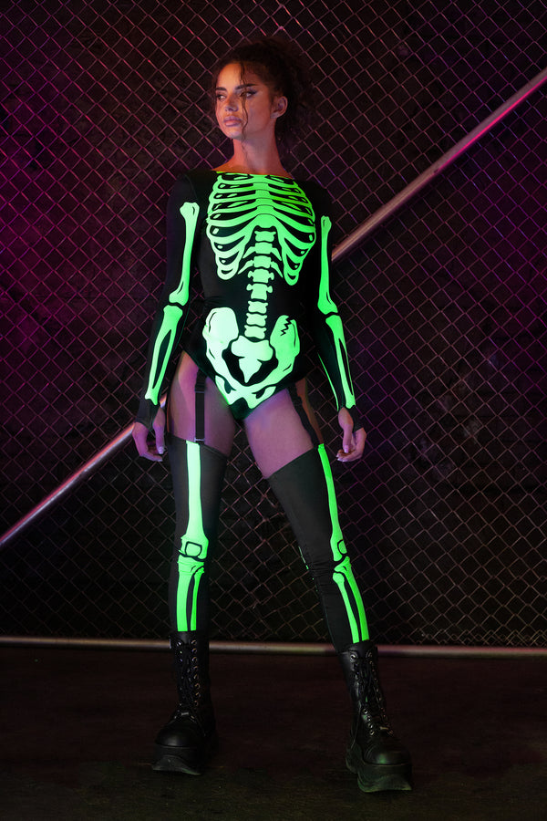 Acid Neon Verspielter Bodysuit