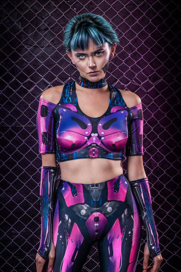 Cyberware Android Magenta Kurzarm-Top-Set