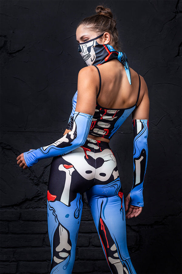 Bläuliches Pop-Art-Bandana-Set