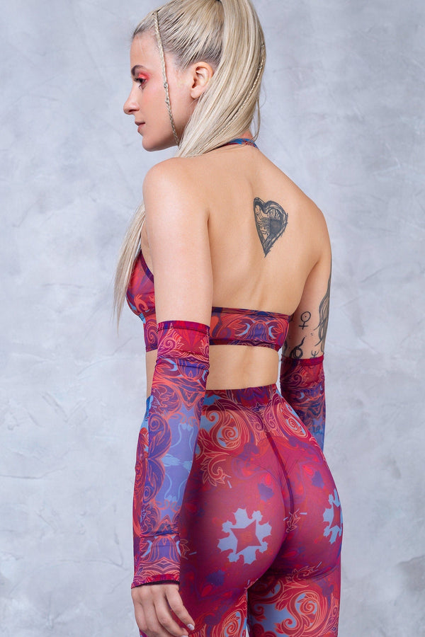 Jumon Halter Bell Bottom Top und Hosen-Set