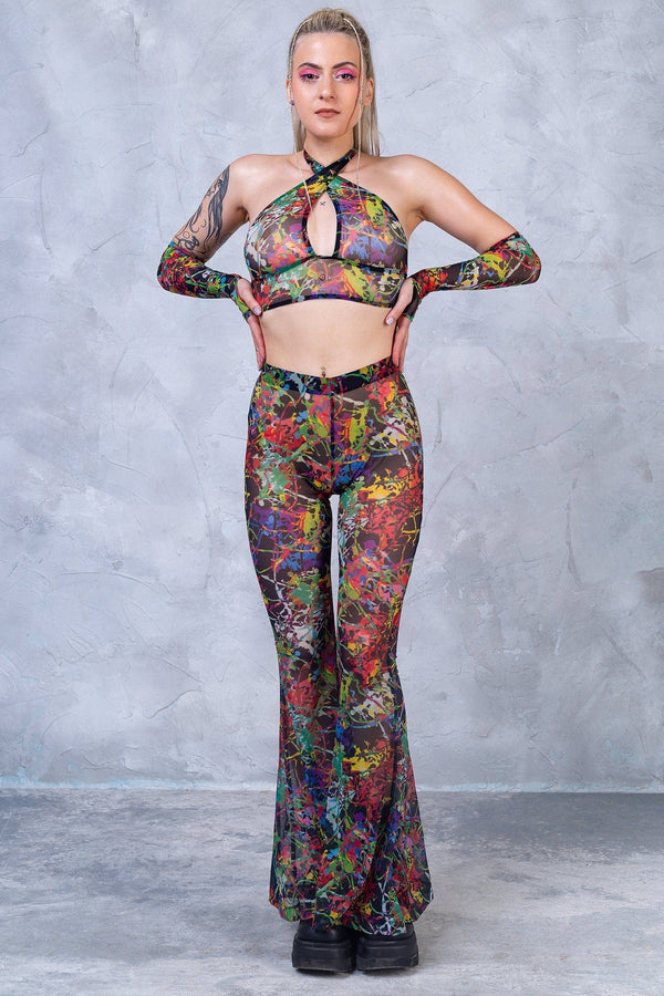 Splash Bell Bottom Top und Hosen-Set