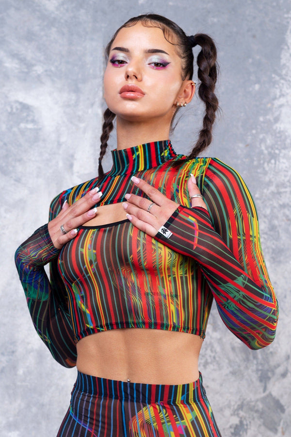 Simulation Mesh 2-teiliger Shrug-Top