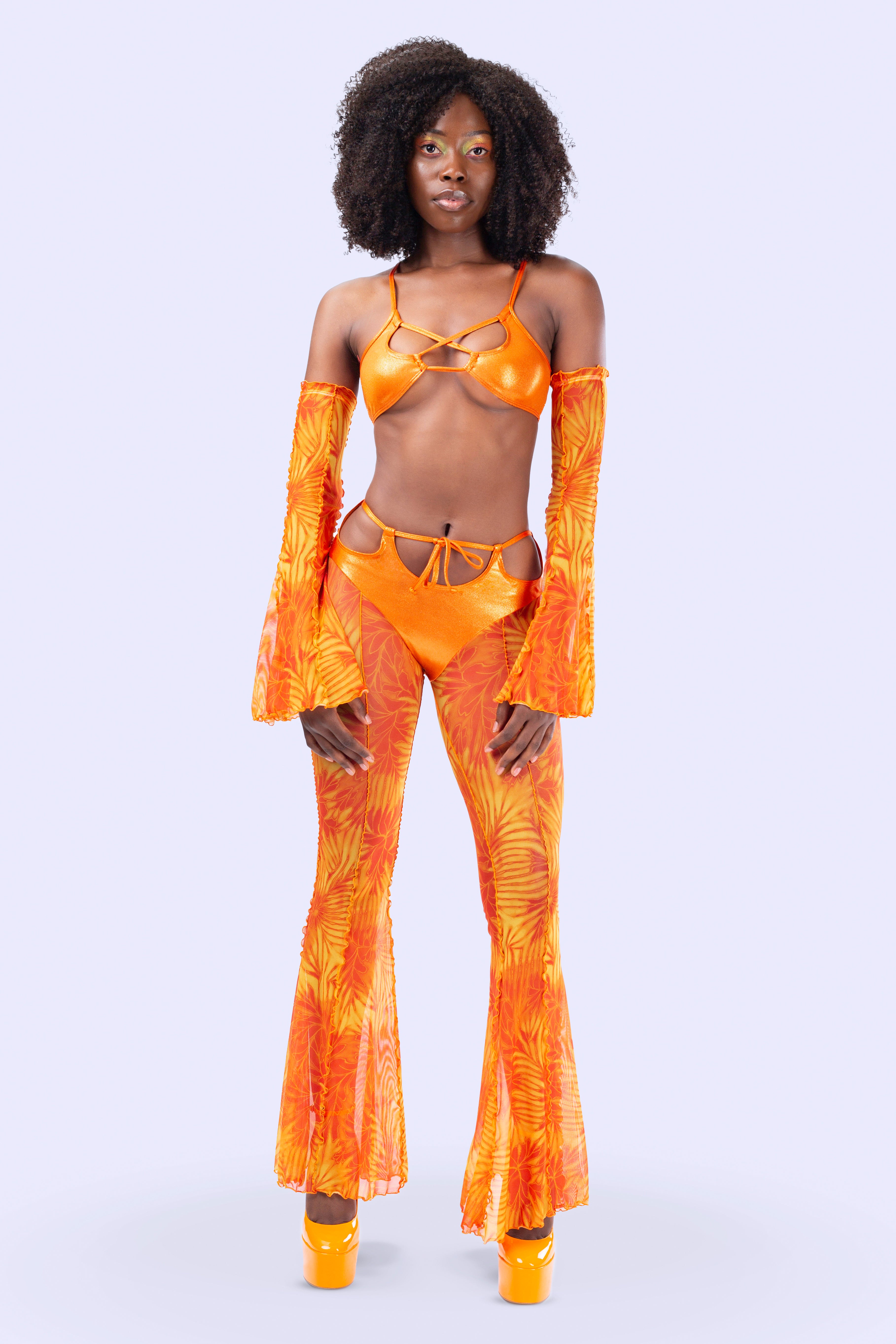 Citrine Bikini Bell Bottoms Pants Set - BADINKA