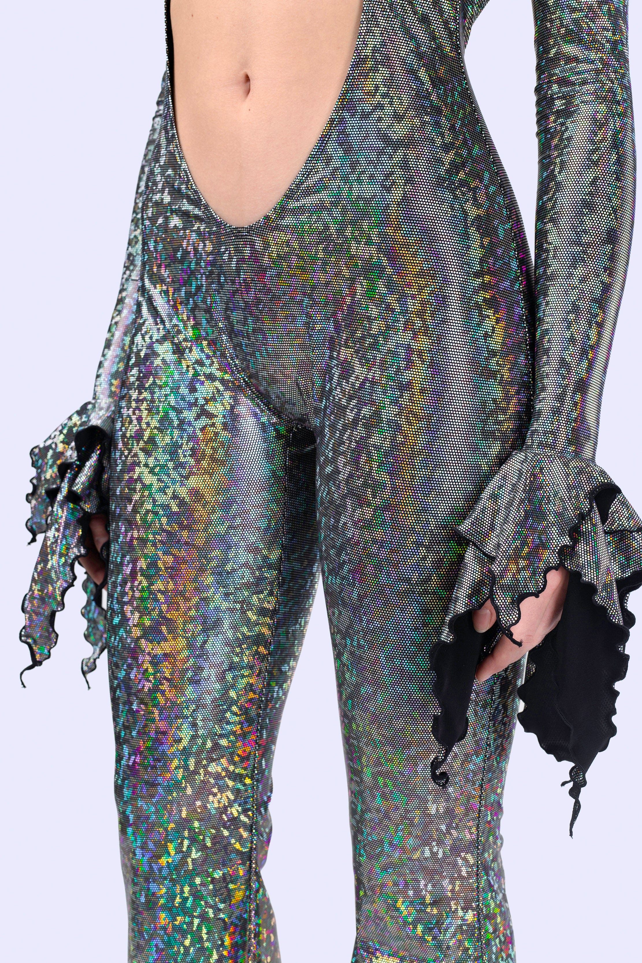 BADINKA Silvermist Open Front Romper Holo