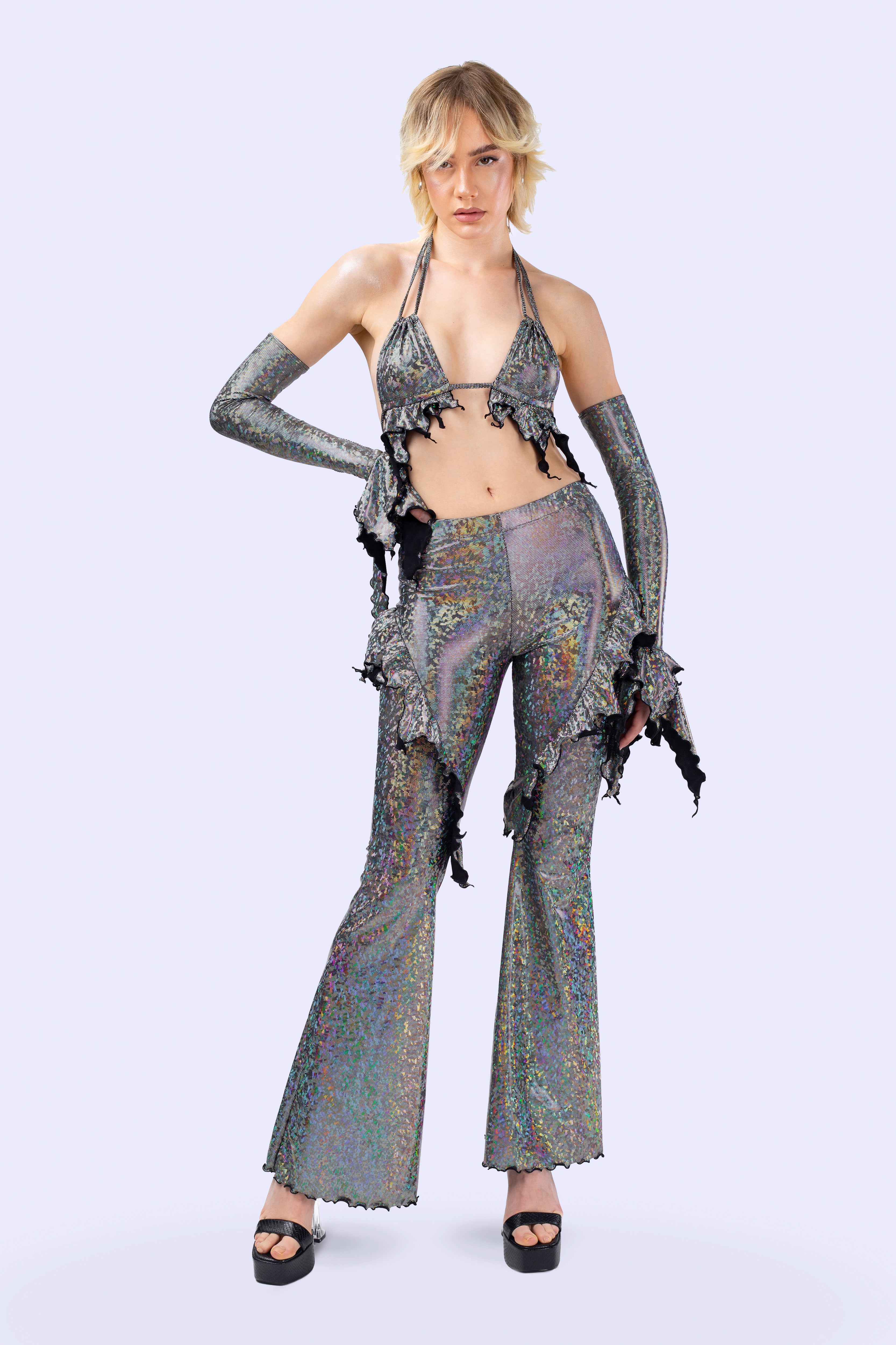 Silvermist Ruffled Pants Set - BADINKA