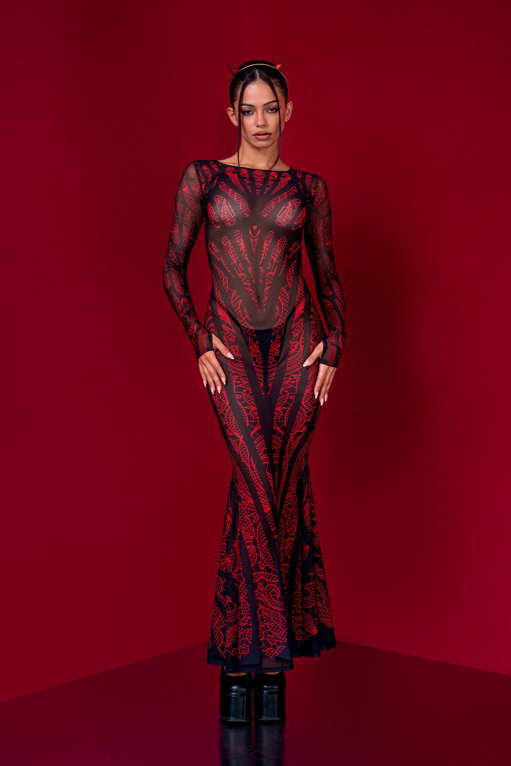 BADINKA Women Moth To A Flame Mermaid Dress