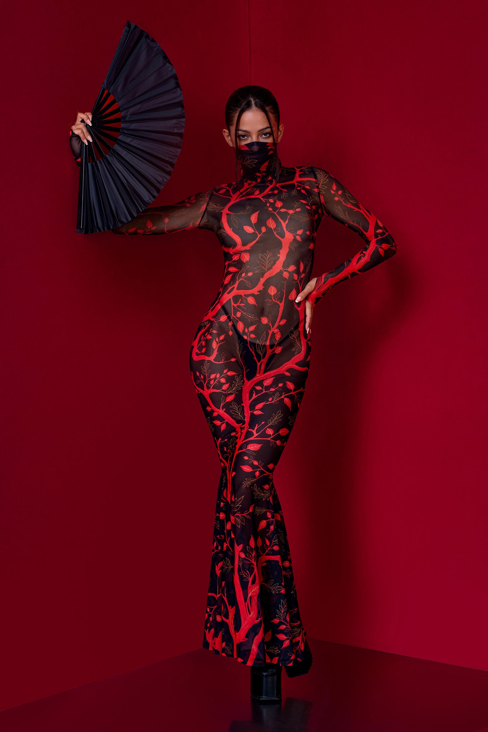 BADINKA Women Bloodline Mermaid High Neck Dress