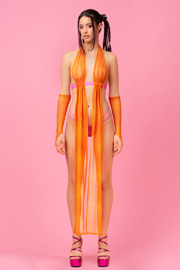 Sink Your Teeth Halterneck Draped Set