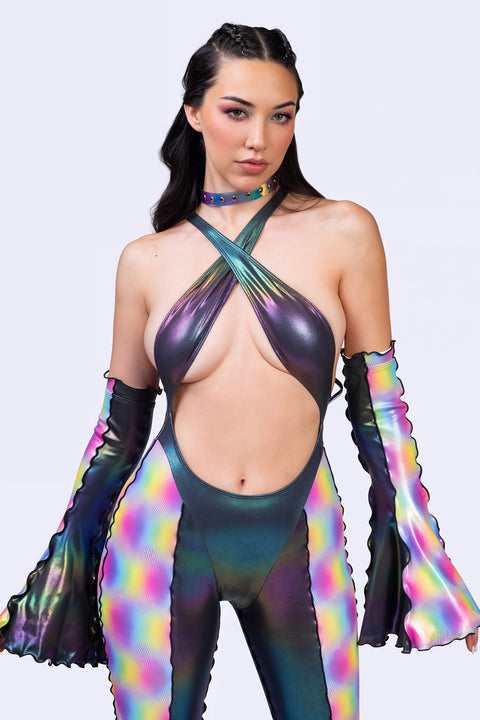 Dimensional Slip Criss Cross Romper