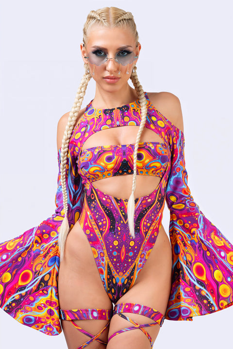 Venom Bloom Keyhole Bandeau Bodysuit