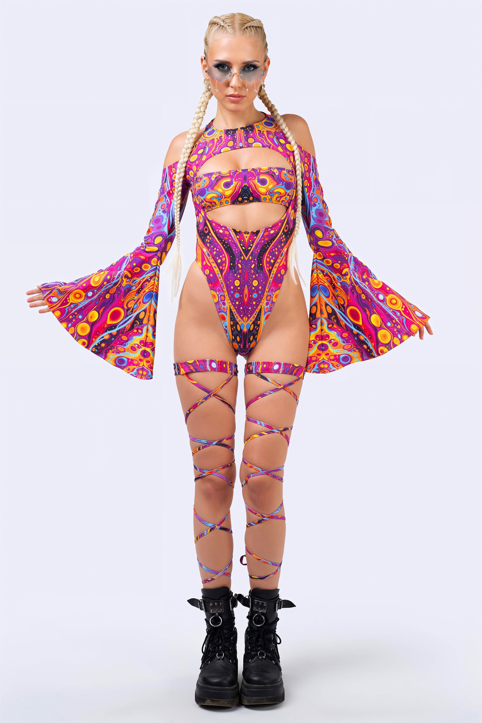 BADINKA Venom Bloom Keyhole Bandeau Bodysuit Rave