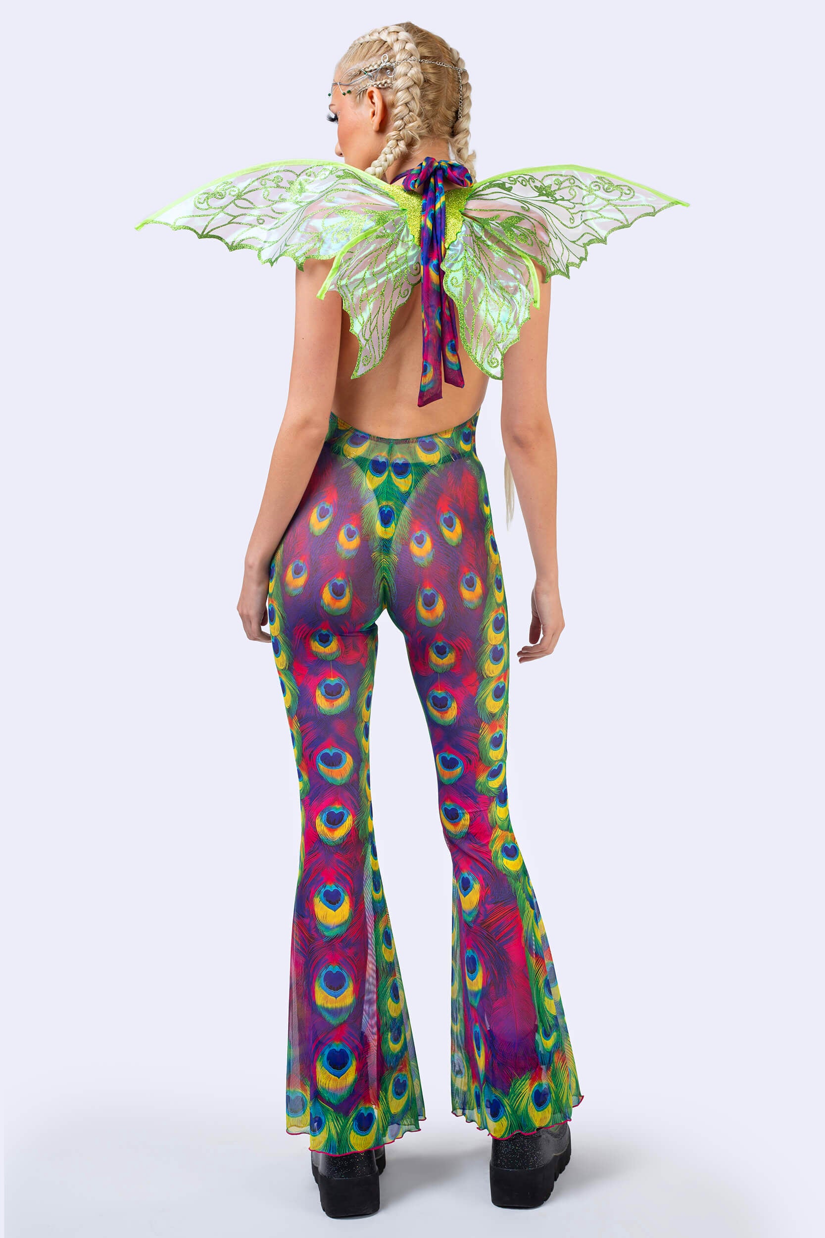 BADINKA Tailspin Mesh Halter Romper Mesh