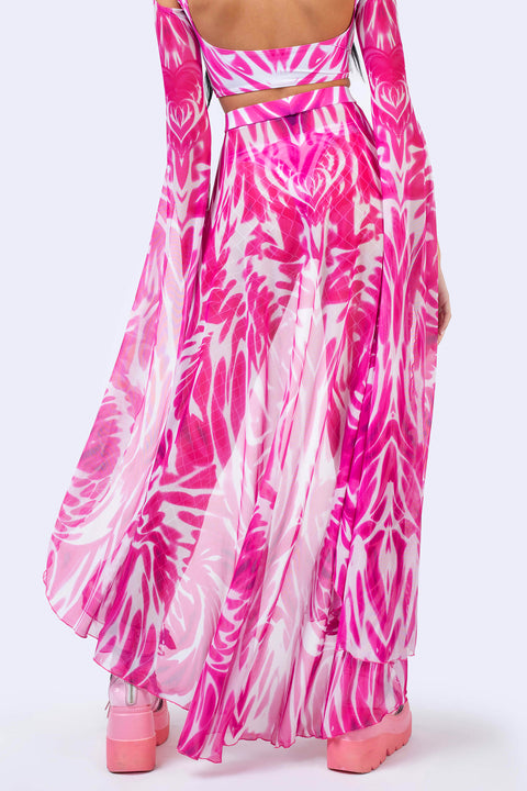 Bubblegum Heat Open-Front Skirt