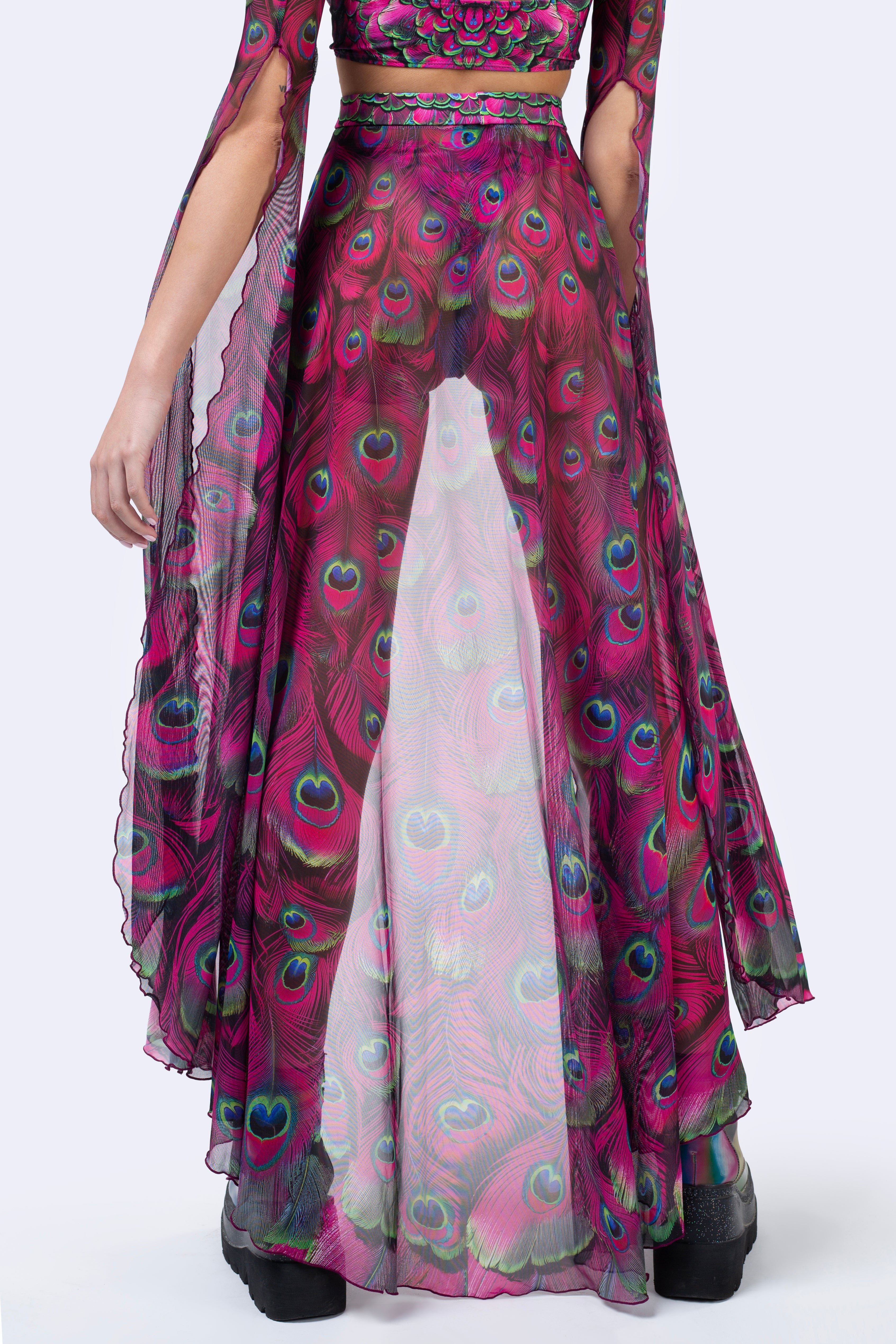 BADINKA Mystic Peacock Magenta Maxi Sleeve Set Jungle