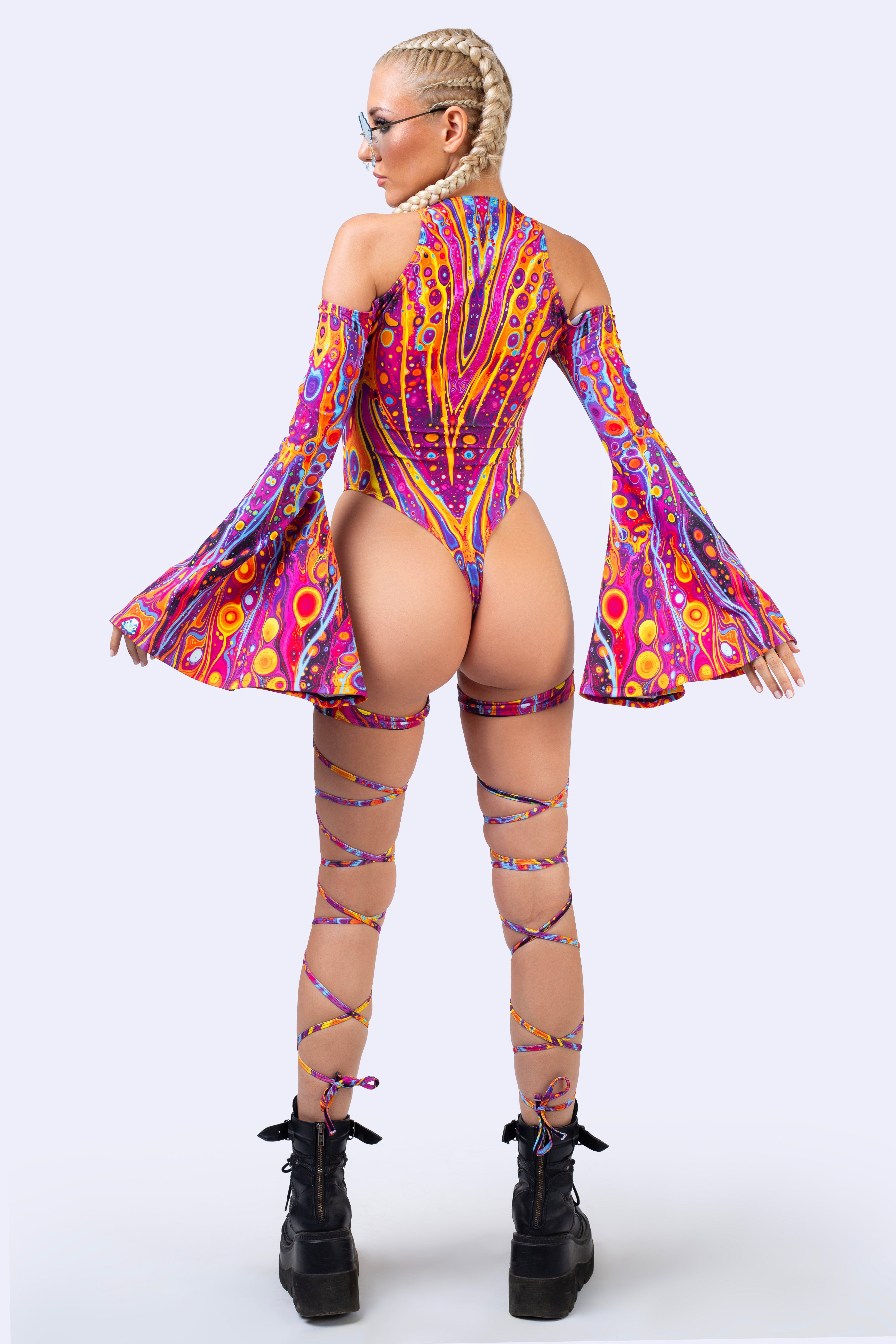 BADINKA Venom Bloom Keyhole Bandeau Bodysuit Spandex