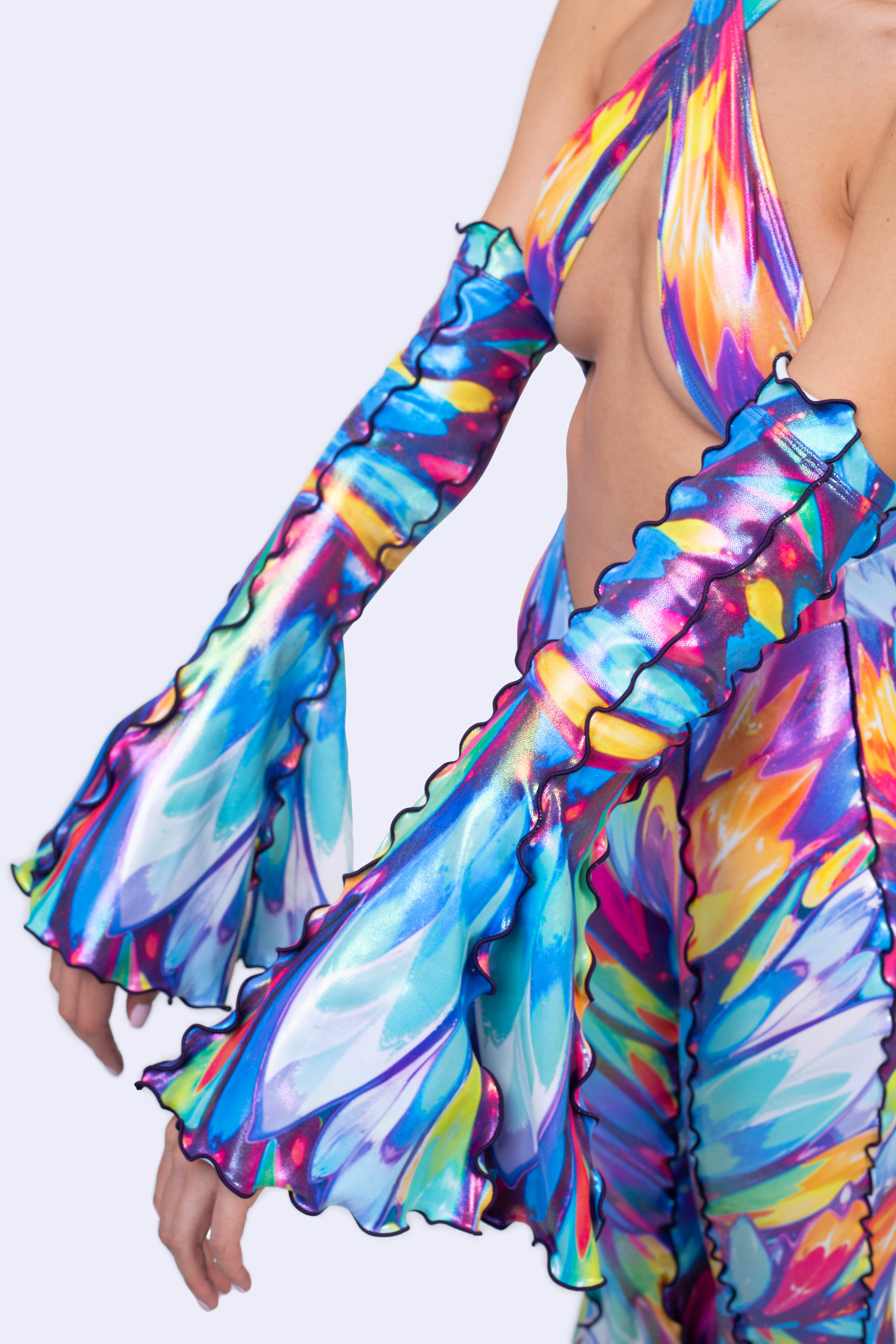 BADINKA Spin Theory Criss Cross Romper Shiny