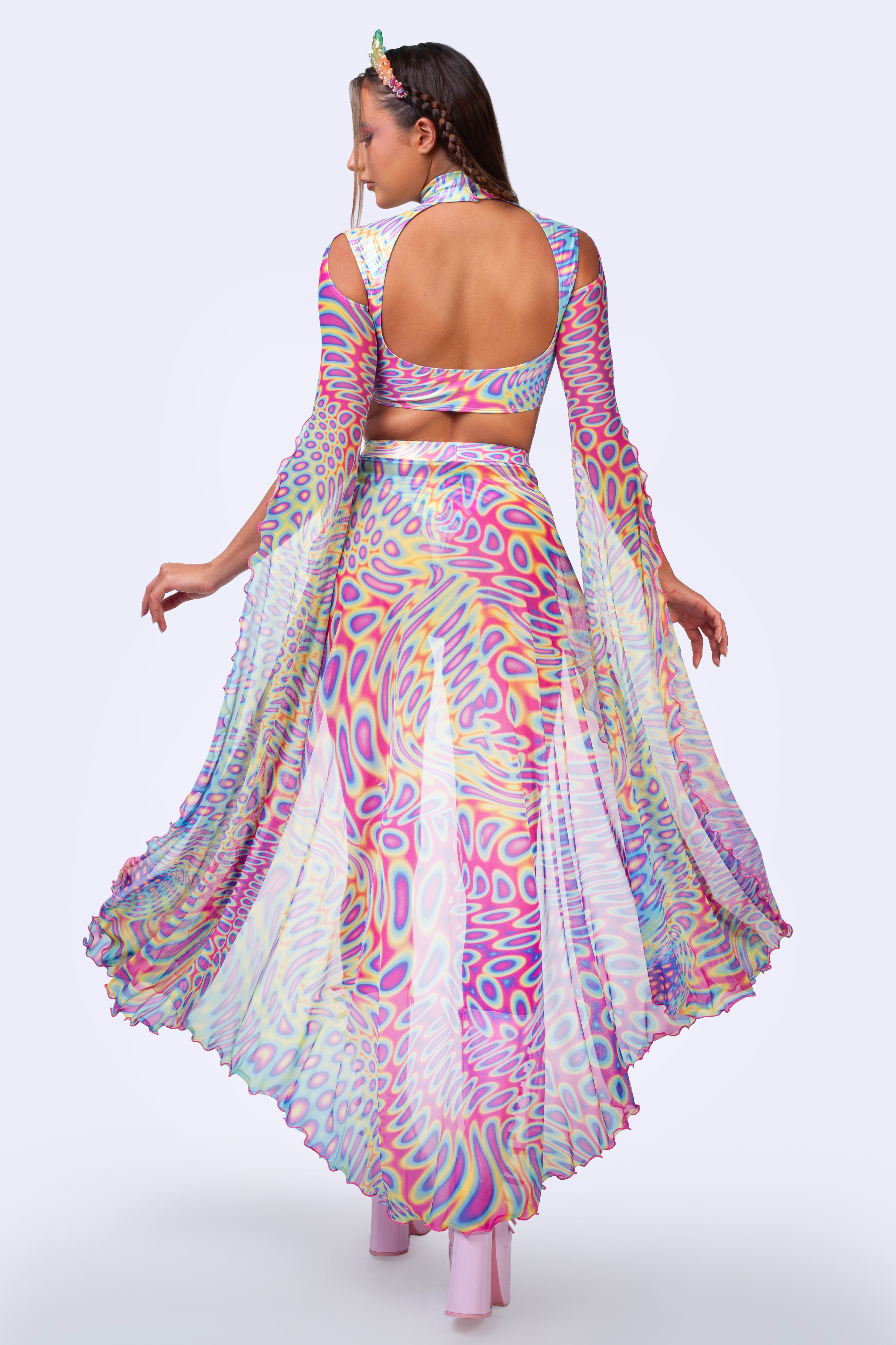 BADINKA Soft Focus Open Front Skirt Mesh