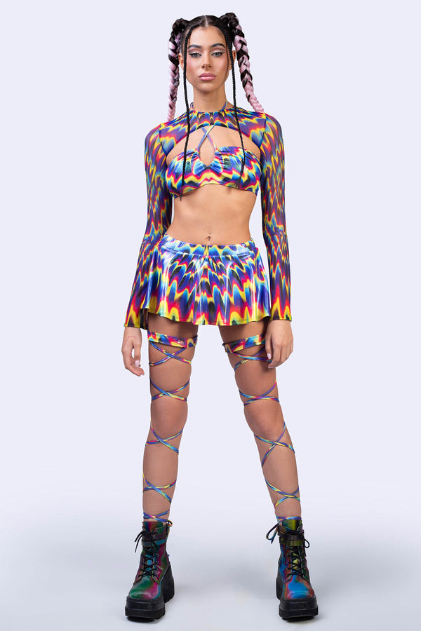 Binary Bloom 2-Piece Halter Top