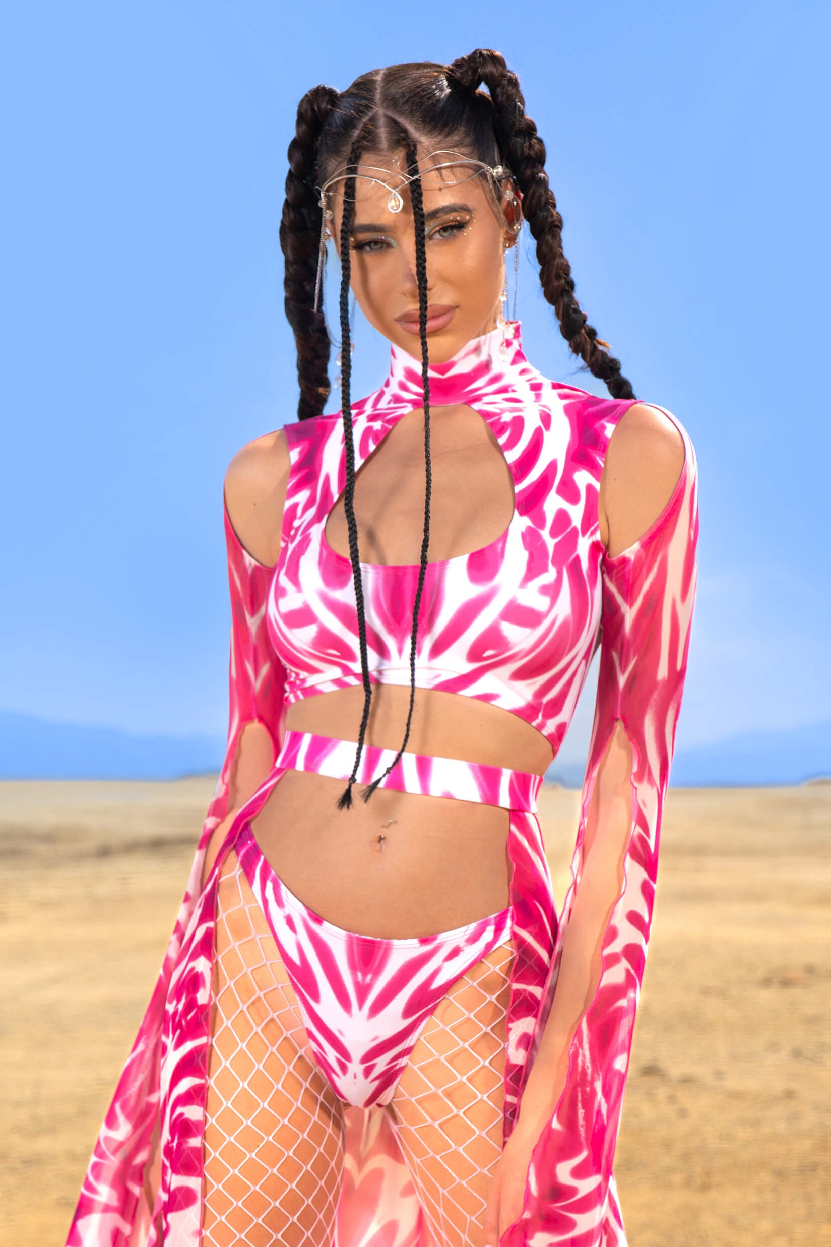 BADINKA Women Bubblegum Heat Maxi Sleeve Top