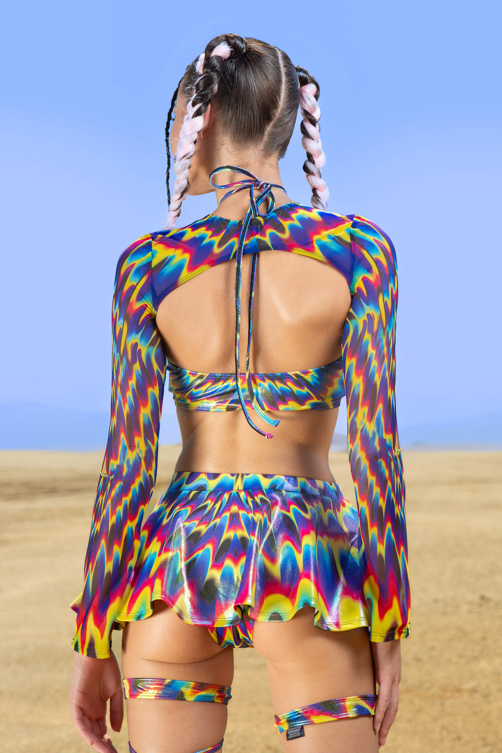 BADINKA Binary Bloom 2-Piece Halter Top Halter-neck