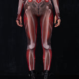 Crimson Skeleton Mesh Leggings - BADINKA